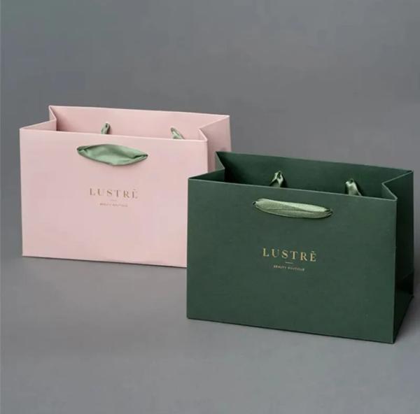 Carrier Bags Handle Bag Stone Paper Packaging CMYK Color