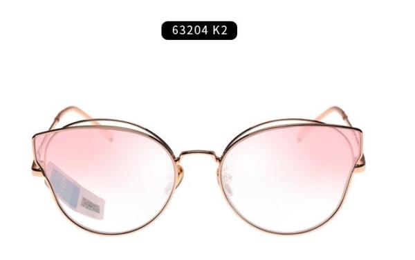 KIDS NON PORLARIZED SUNGLASSES 63204 PINK LENS CAT EYE METAL FRAME