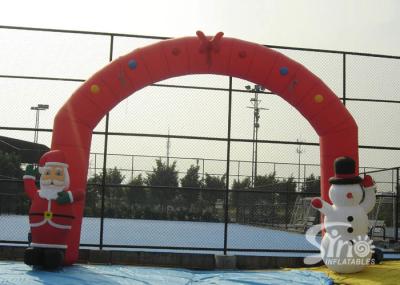 Arco inflável 8x4m de anúncio exterior do Natal com o boneco de neve de Papai Noel N unido