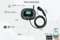 Carregador 32A 22KW trifásico do veículo elétrico de Wallbox GBT 3.7KW 7KW