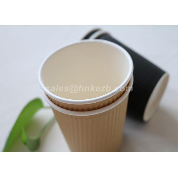 Disposable 8oz Ripple Paper Cups , Custom Takeaway Coffee Cups For Hot / Cold Baverage