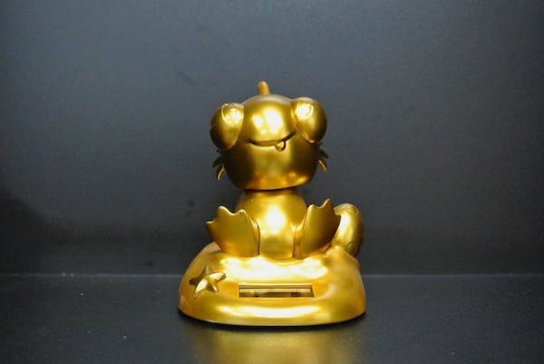 Gold Small Electronic Toys / Solar Energy Toys With Happy Worker Logo 10CM