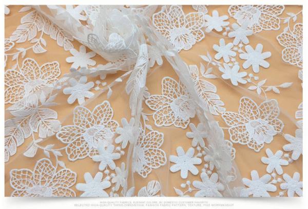 2018 Summer Newest Style  Embroidery Fabric 140cm wide for wedding dress