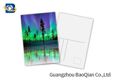 PET 3D Lenticular Postcard , 3D Lenticular Printing Service Aurora Borealis Scenery