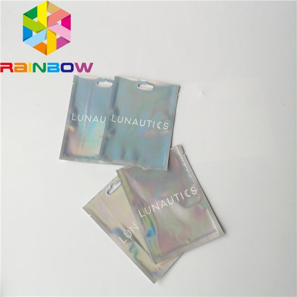 Malote dianteiro claro da folha que empacota o saco feito sob encomenda de Mylar da prova do cheiro da folha do arco-íris do holograma