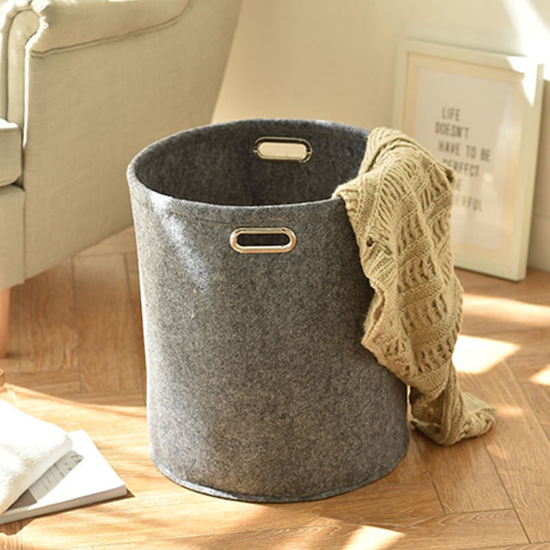 Factory Wholesale Laundry Basket Simple Felt Toy Storage Bucket Storage Laundry Box