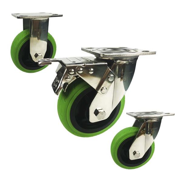 8 pouces 300kg chargeant les roulettes industrielles résistantes 304SS