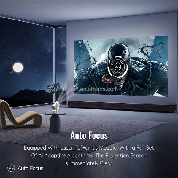 2025 Newest Mini 4K Android13 LCD Projector Auto Focus Lens Home Theater Game & Video Screen WiFi Connectivity Budplus B3