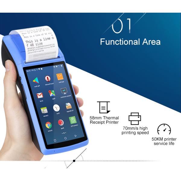 Barway Android System Scanner Touch Screen Handheld Pos Terminal Machine with Printer