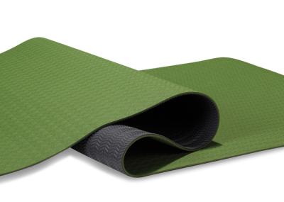 Dark Green TPE Yoga Mat Standard Thickness 4mm / 6mm Anti Slip Surface