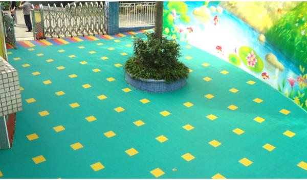 Children'S Play Interlock Rubber Tiles Outdoor Sports Kindergarten Playground Flooring