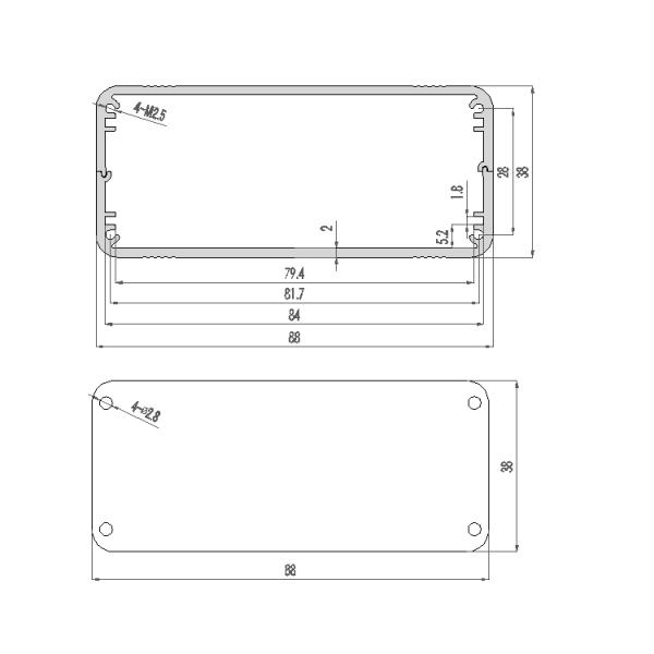 приложение белого алюминиевого штранг-прессования 88*38*120mm анодируя электронное