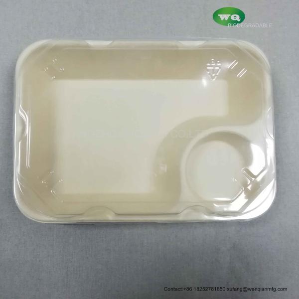 Biodegradable Unbleached 850ml Meal Box With Sauce Cup,Tree Free Sugarcane Bagasse Meal Prep Take Out Container In Bulk