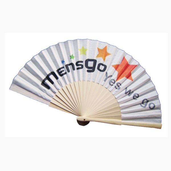 High Quality Polyester Cotton and Paper Wood Hand Fan Handcrafted Hand Fan for Party