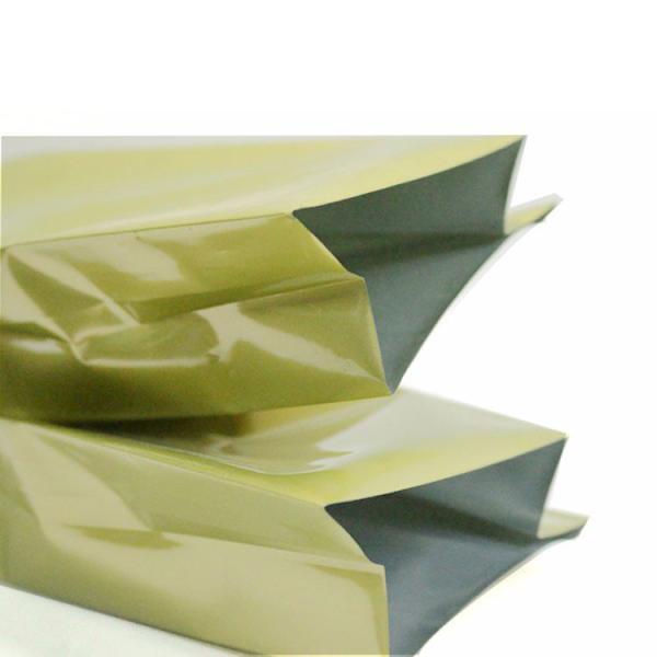 PET Golden Heat Seal Plastic bag with valve and side gusset for coffee and tea packing