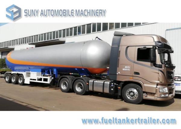 12 Wheels 56KL LPG Semi Trailer , 3 Axles LPG Transport Truck 1.61MPa Pressure