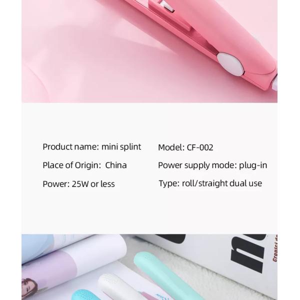 Mini Flat Iron Hair Straightener 2 In 1 Small Curling Hair Crimper For Women Travel