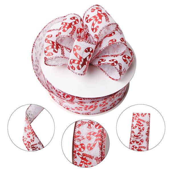 Ribbon Candy Christmas Wired Edge Ribbon Sustainable and Festive Gingerbread Design