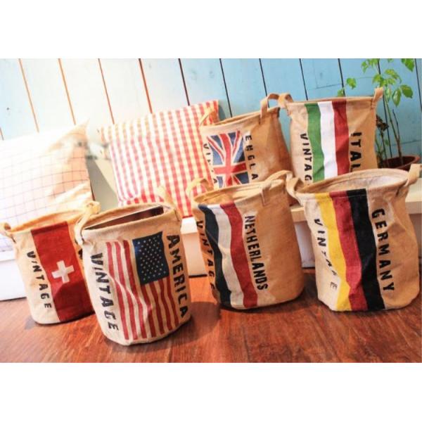 Panier sale de seau de vêtements de tissu de coton de blanchisserie de panier d'enfants pliables imperméables de bébé