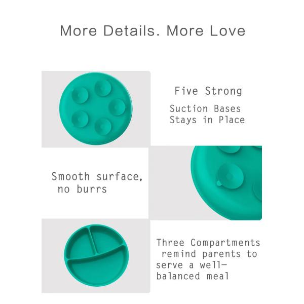 Anti Slip Silicone Baby Infant Feeding Dishes Customize Baby Feeding Infant Suction Plate