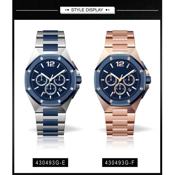 Rose Gold Quartz Battery Wristwatches 10Bar Waterproof JS25 Movt