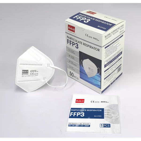 CE FFP3 Facepiece Respirator , FFP3 NR Disposable Face Mask 50Pcs/Box