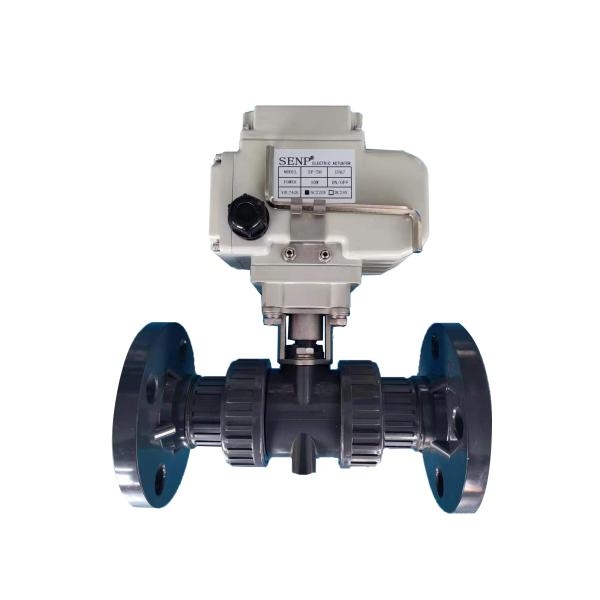 Двойной фланцевый шаровой клапан с мягкой уплотнителью Электрический промышленный клапан