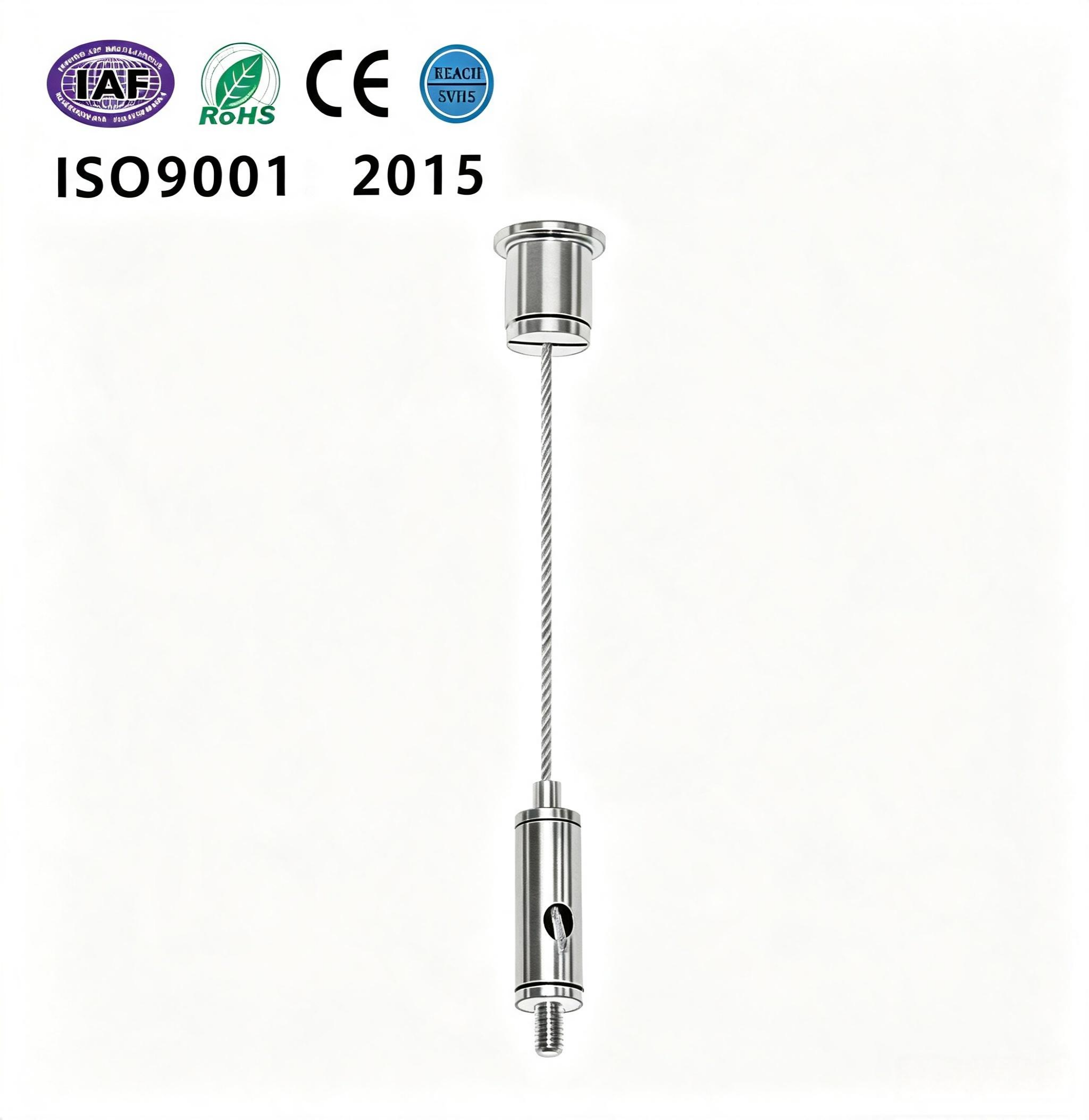 External Thread Wire Rope Linear Light Suspension Kits For Pendant Lights