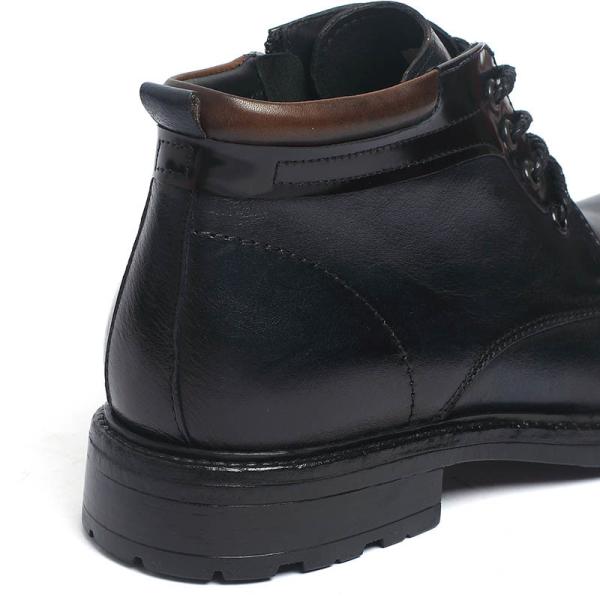 Stylish Comfortable Black Lace Up Breathable Leather Boots