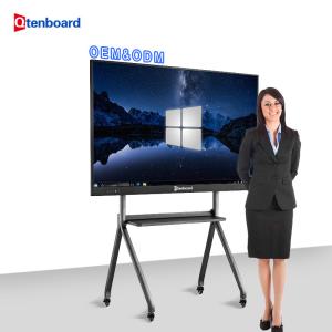 4K Resolution Interactive Whiteboard with 40-50 Touch Points and Dual OS (Windows + Android 14.0) for Education and Meetings