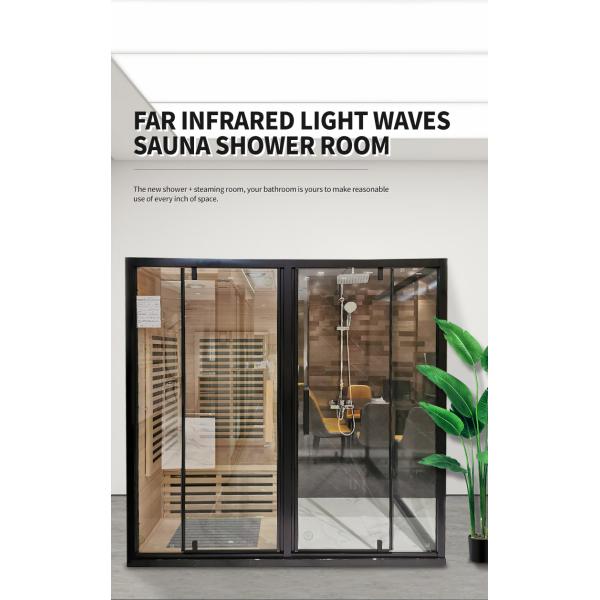 Luxury Shower Steam Wood Sauna Room