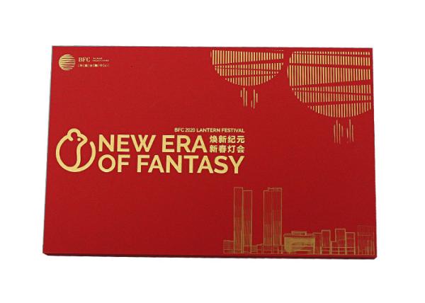 Cardboard Lift Off Lid Box Red Gold / Silver Hot Stamping Surface