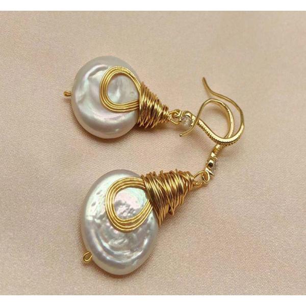 New Pearl Studs Hoop Earrings for Women Gold Color Crystal Beaded Drop Earring Hoops Wedding Fashion Pearl Jewelry Gift