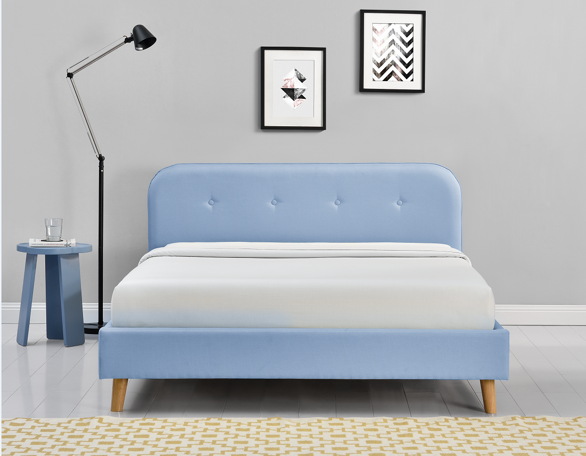 ODM Tufted обитая кровать платформы современное простое 140x200Cm ферзя