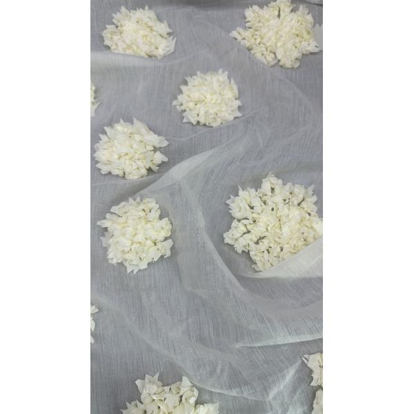 Leafy Tulle Mesh Fabric Embroidered Lace Fabric Floral Breathe Mesh Leafy For Costumes