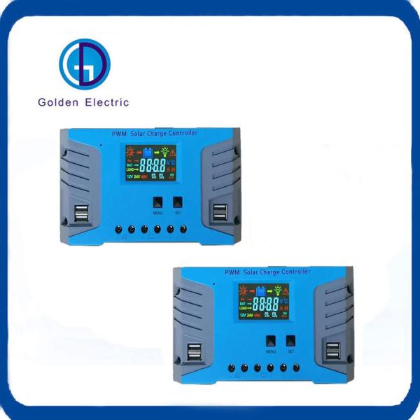 Solar Charge Controller 12V 24V Auto Dual USB 10A 20A 30A 40A 50A 60A PWM Lithium Lead Acid Battery