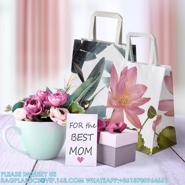 Holographic Foil Paper Gift Bags With Handles, Reusable Iridescent Gift Bags For Baby Shower, Birthday, Wedding