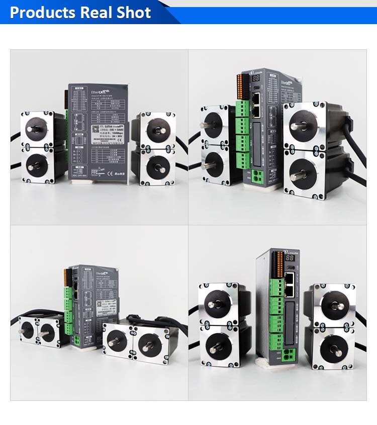 Lichuan 4A DC Open Loop Stepper Motor Drivers Kit EtherCAT 3.0N.m 2 Phase Nema23 DC24V~50V 2.5/4.0A