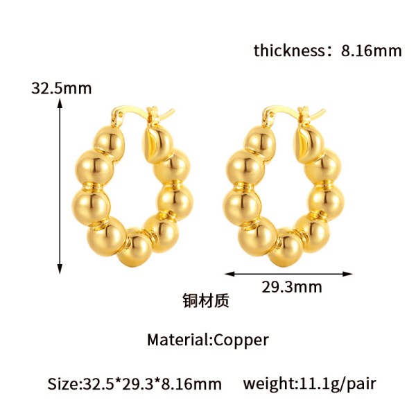 Popular Geometry U-shaped 18K Gold Earrings Water Drop Studs Irregular Hollow Women Earring Wholesale