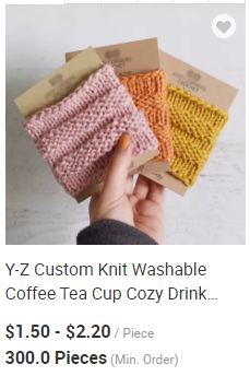 Y-Z Design Custom Wholesale Hand Knit Cotton coaster Set square Drink Barware Coffee Cup Tea Mats