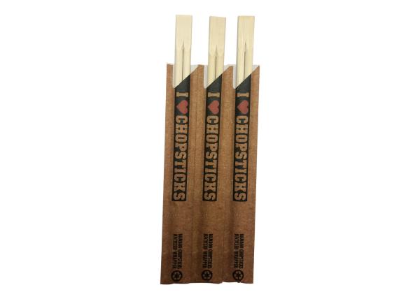 Eco Friendly Nature 21cm Twins Disposable Bamboo Chopsticks With Sleeve