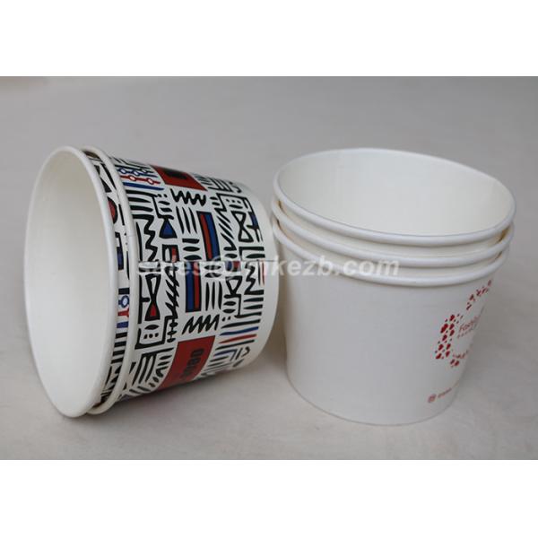 Offset Printing Disposable Ice Cream Cups , Ice Cream Paper Bowls Single Wall