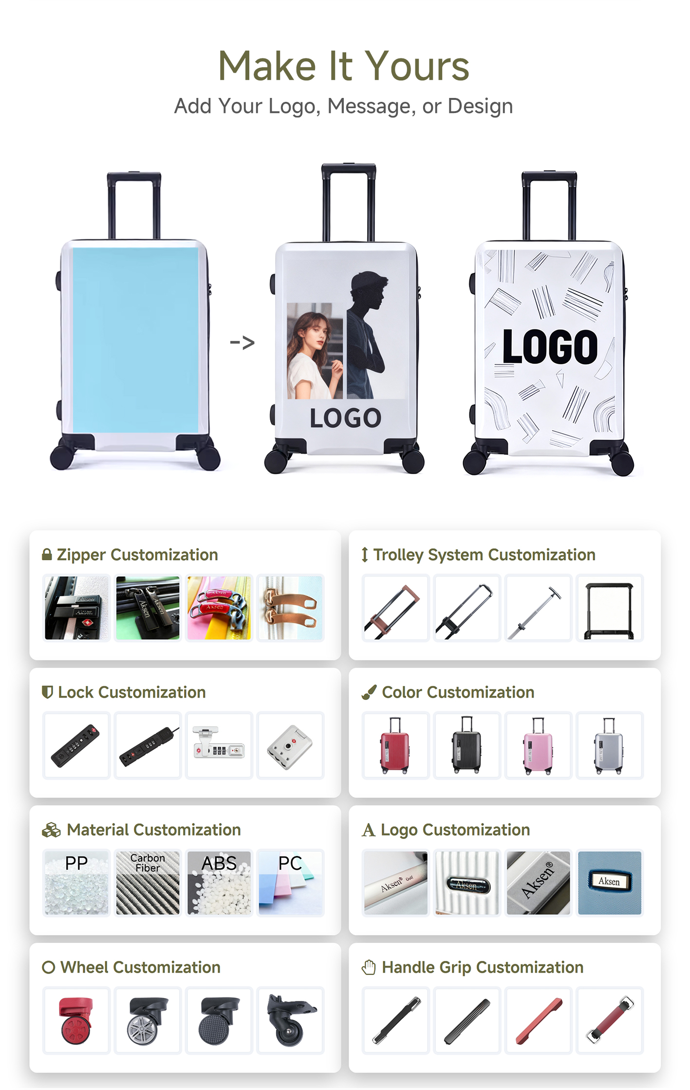 5-Wheel Wide-Handle Crystal Spinner Suitcase