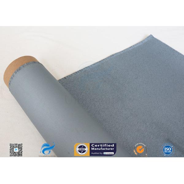 Grey Silicone Coated Fiberglass Fabric 0.85MM Satin Weave Abrasion Resistant