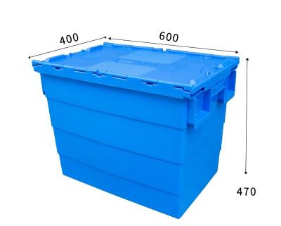 Large Size Distribution Container With Hinged Lid Storage Bins Plastic Stackable Large Plastic Attached Lid Container