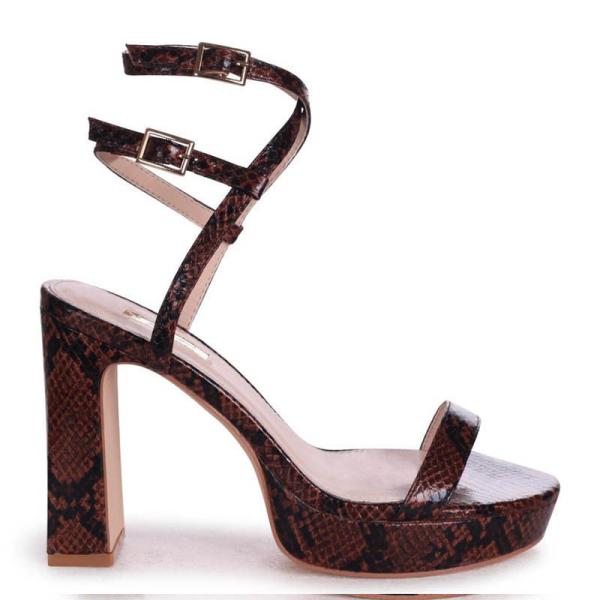 Patent Leather Platform Heel Shoes OEM Platform Black Sandals Heels