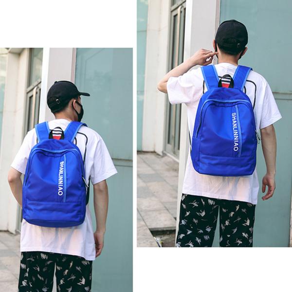 Korean version of pure color high school students backpack campus men and women cool backpack
