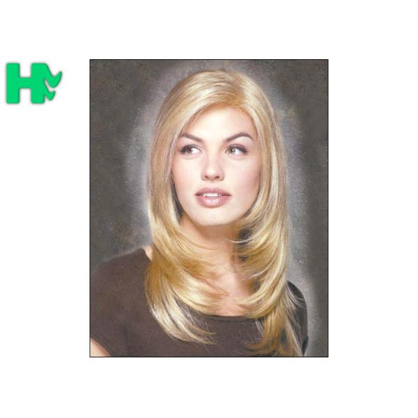 Natural Wave Medium Length Synthetic Hair Wigs For Elegance White Women