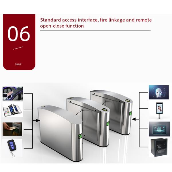 550mm Passage Width Flap Turnstile Gate with RS232 Communication Interface