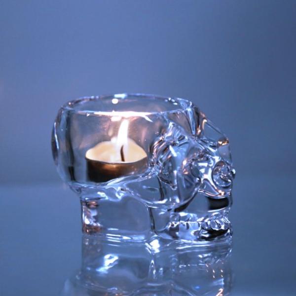 Luxury Decorative Simple  Custom Brand Transparent Candle Holder Bone Shape Tealight Set for party decoration